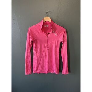 Under Armour Womens Pink 1/4 Zip Long Sleeve Pullover Sweater Size Small